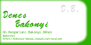 denes bakonyi business card